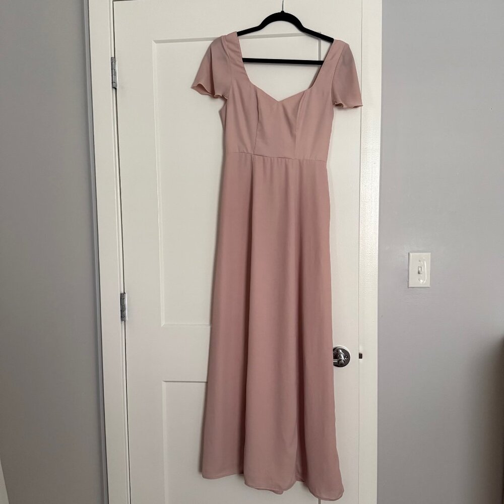 Show Me Your MuMu Marie Dusty Blush Maxi Dress Size S, ALTERED, perfect for 5'4"